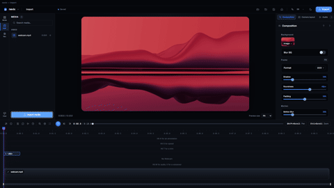 Animated caption preset previewing on the timeline